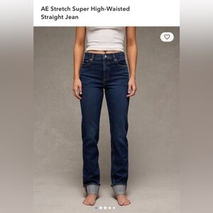 American Eagle Outfitters Dark Blue Straight Leg Jeans